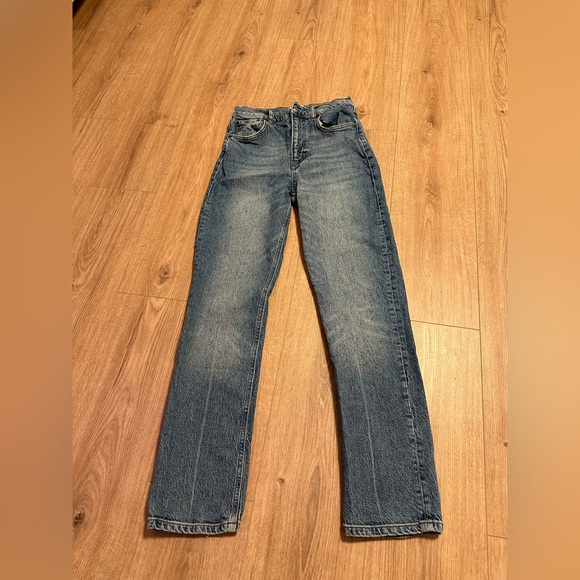 REFORMATION Liza Ultra High Rise Straight Stretch Cotton Blend Malta Size 26 - Picture 5 of 12